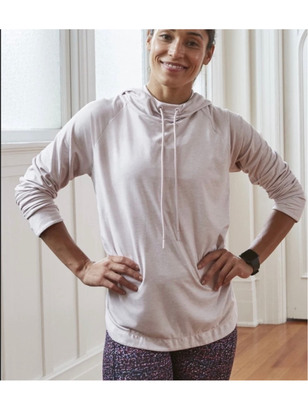 Women's Athleta Pink Lightweight Uptempo Hoodie Sweatshirt Size M